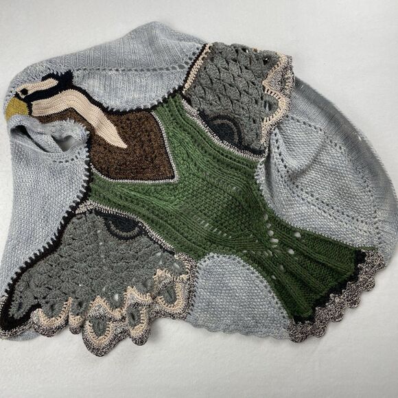 ROSIE NEIRA In Flight Mallard Duck Sweater ANTHROPOLOGIE Intarsia  S/M - Picture 9 of 11